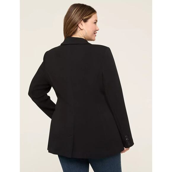 Lane Bryant Journey Knit Blazer With Zipper Pocket black sz 24 $130 - Picture 2 of 7